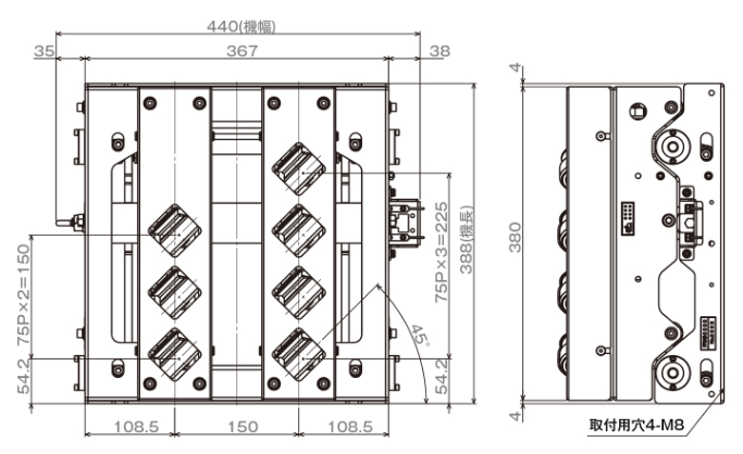 PPU30/45(Pulse Popup Unit) 寸法図2